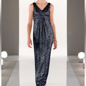 Sorella Vita blue sequins sleeveless maxi dress